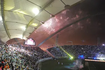 Khalifa International Stadium at night